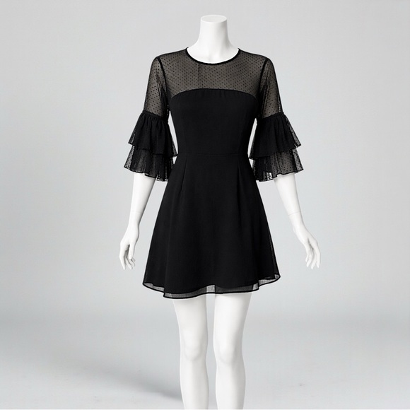 LuLu’s Keepsake Horizons Black Flounce Sleeve Mini Dress - Picture 7 of 10
